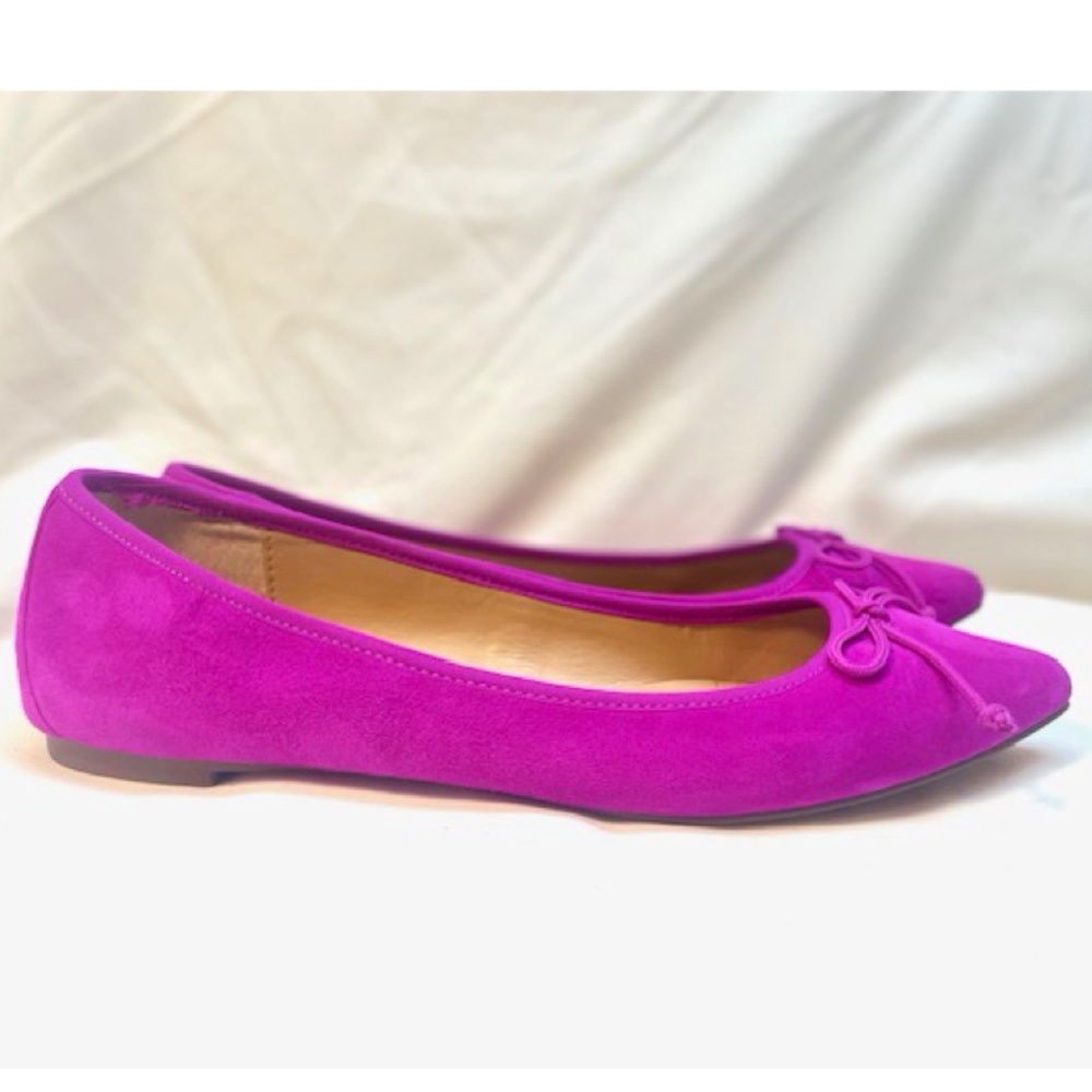 Banana Republic Hot Pink Suede Pointy Ballet Flats, 8.5